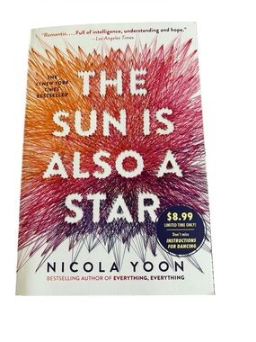 5for20 The Sun Is Also a Star by Nicola Yoon - Vibrant Orange/Pink/Purple Cover
